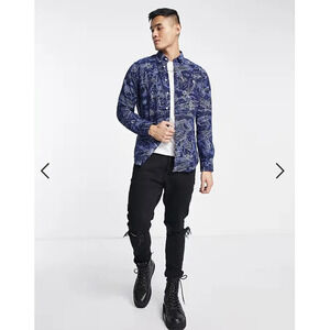 NWT Polo Ralph Lauren Men's Classic Fit Aviation-Print Oxford Shirt Sz XL #2H418